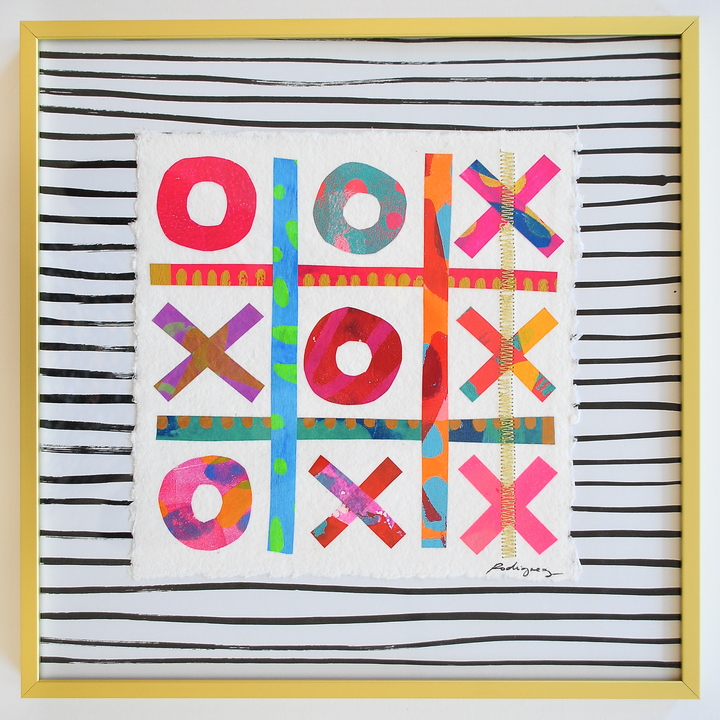 The Winners Tic-Tac-Toe 8 - 12x12 Framed Mixed Media on Paper