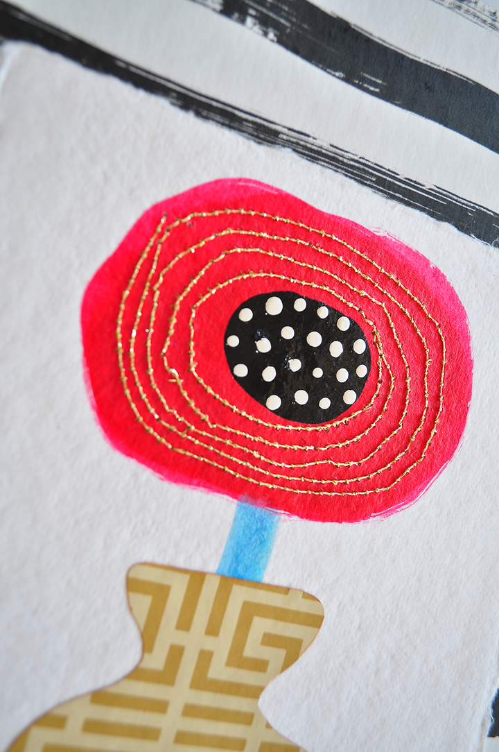 Flowergram 8 - 11x8.5 Mixed Media on Paper