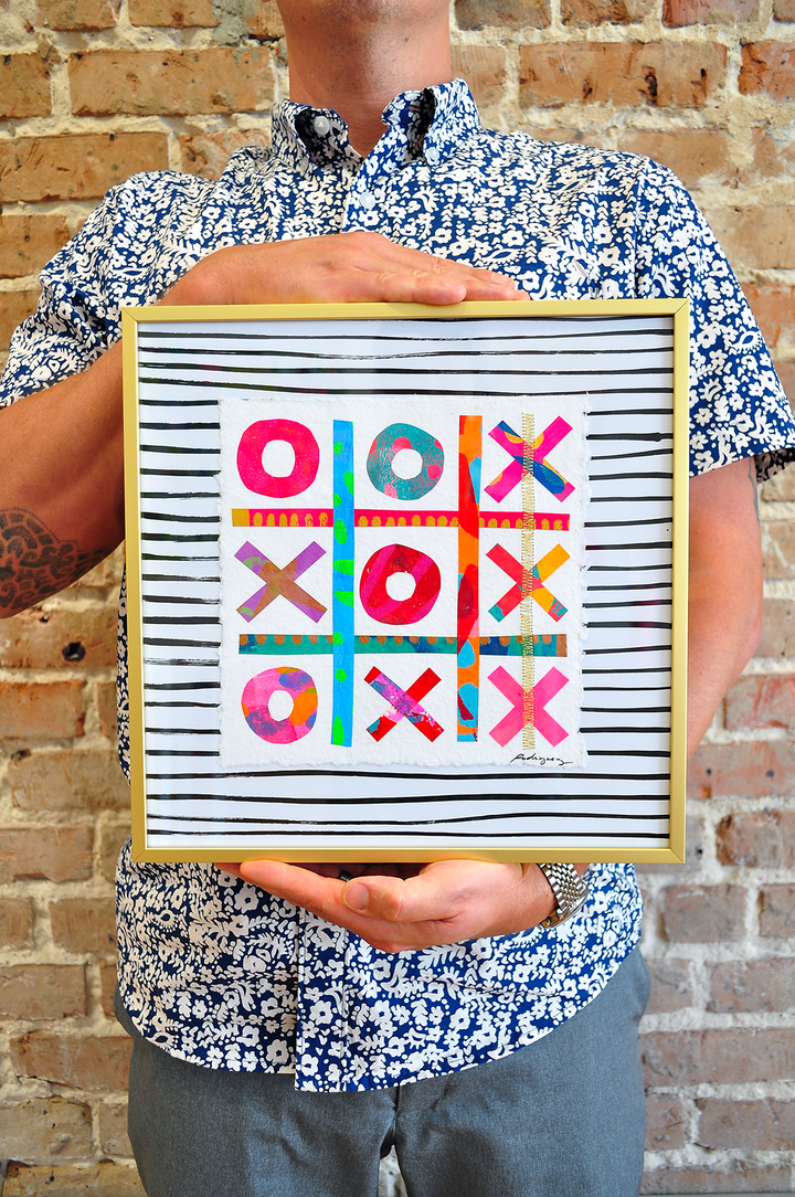 The Winners Tic-Tac-Toe 8 - 12x12 Framed Mixed Media on Paper