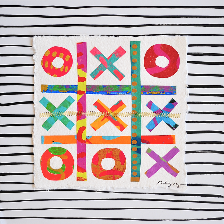 The Winners Tic-Tac-Toe 9 - 12x12 Mixed Media on Paper *NOT framed*