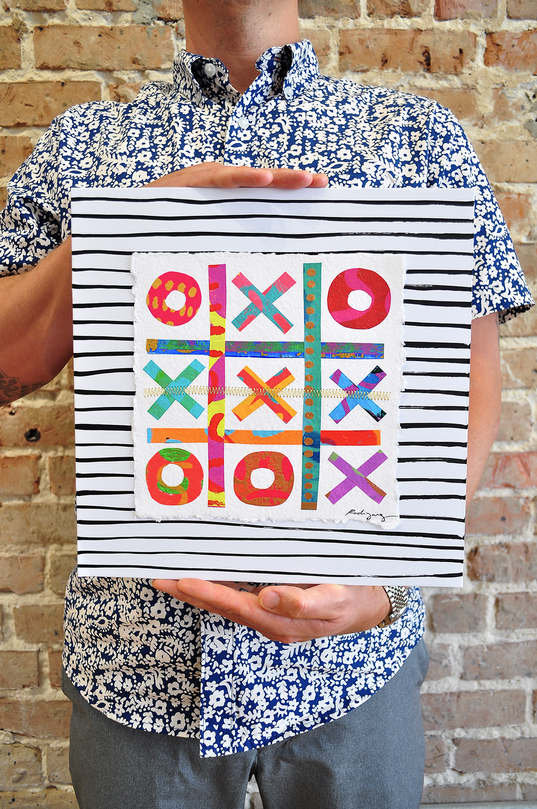The Winners Tic-Tac-Toe 9 - 12x12 Mixed Media on Paper *NOT framed*