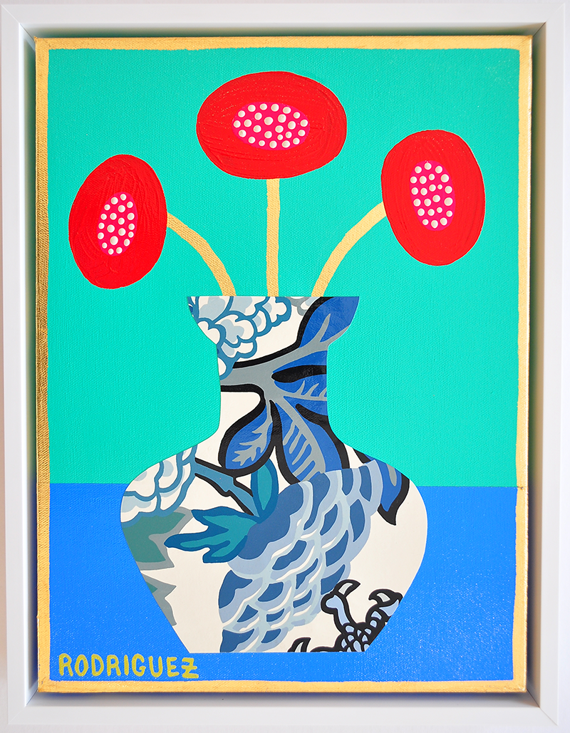 2 Flowergram - 13.5 x 17.5 Framed Mixed Media on Canvas