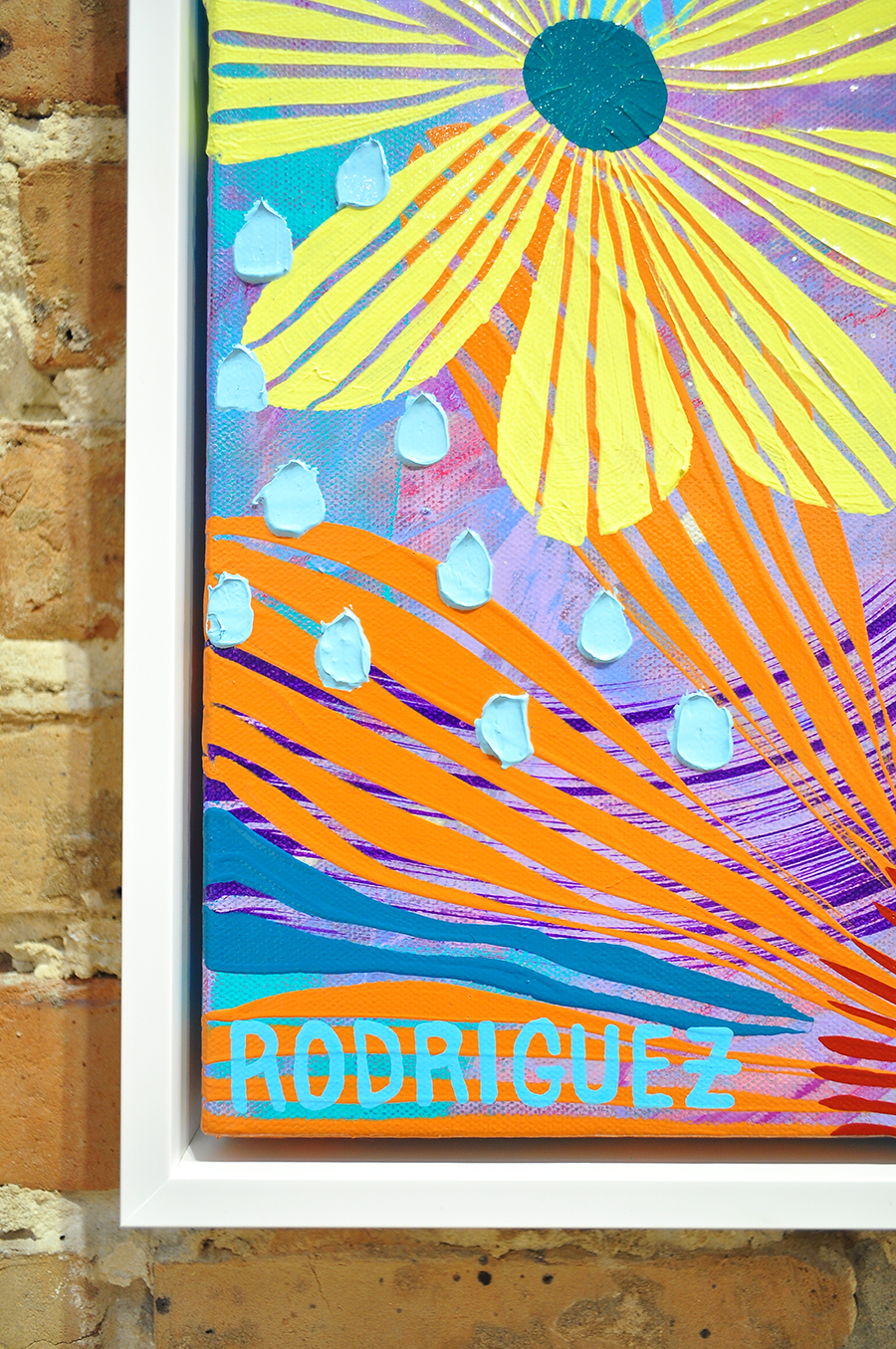 Purple Floating Floral - Framed 37.5x37.5 on Canvas