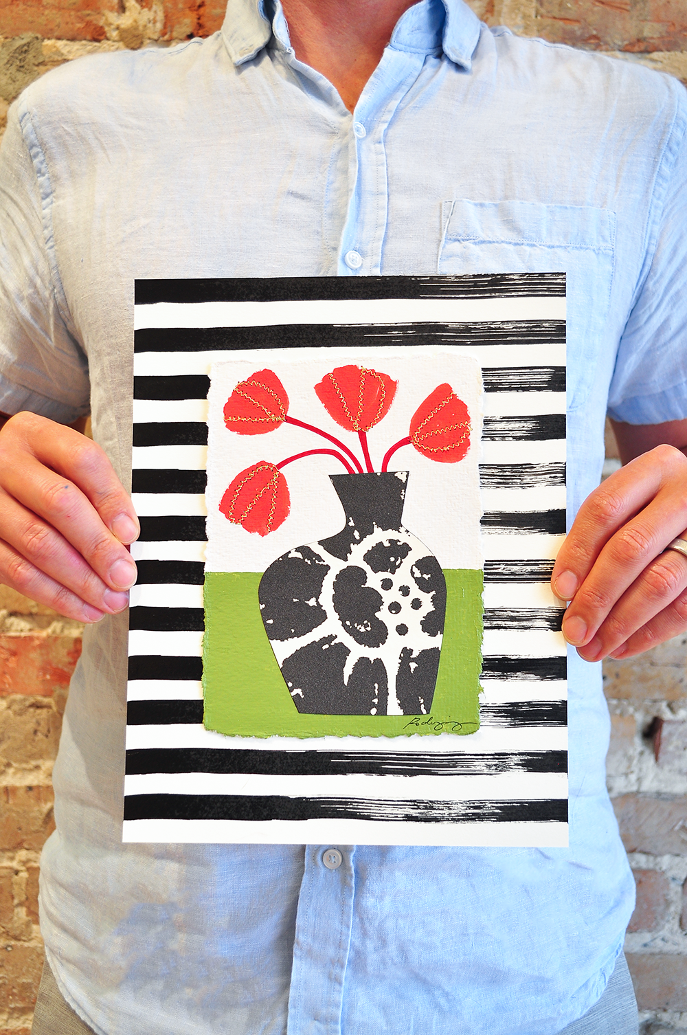 Flowergram 21 - 11x8.5 Mixed Media on Paper
