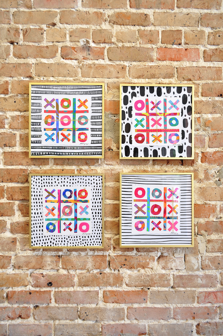 The Winners Tic-Tac-Toe 8 - 12x12 Framed Mixed Media on Paper