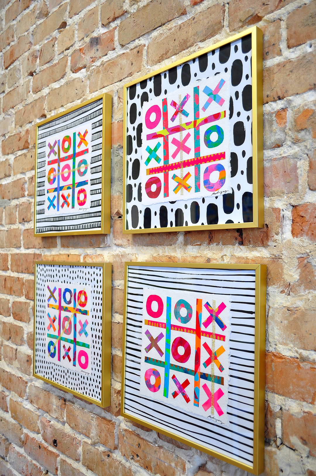The Winners Tic-Tac-Toe 6 - 12x12 Framed Mixed Media on Paper