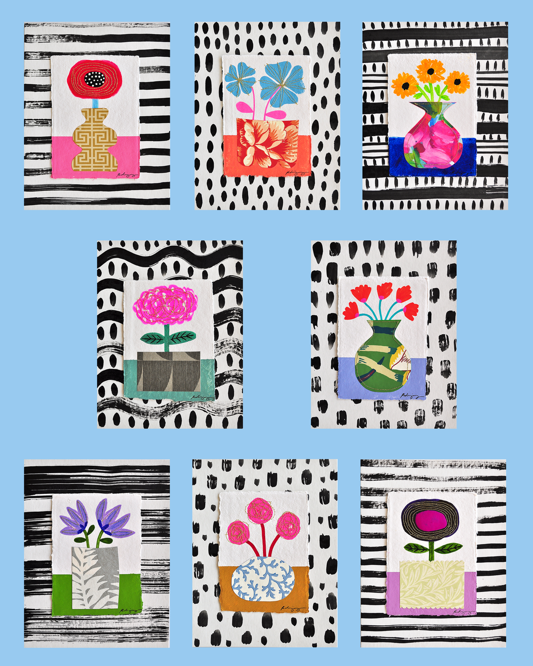 Flowergram 6 - 11x8.5 Mixed Media on Paper