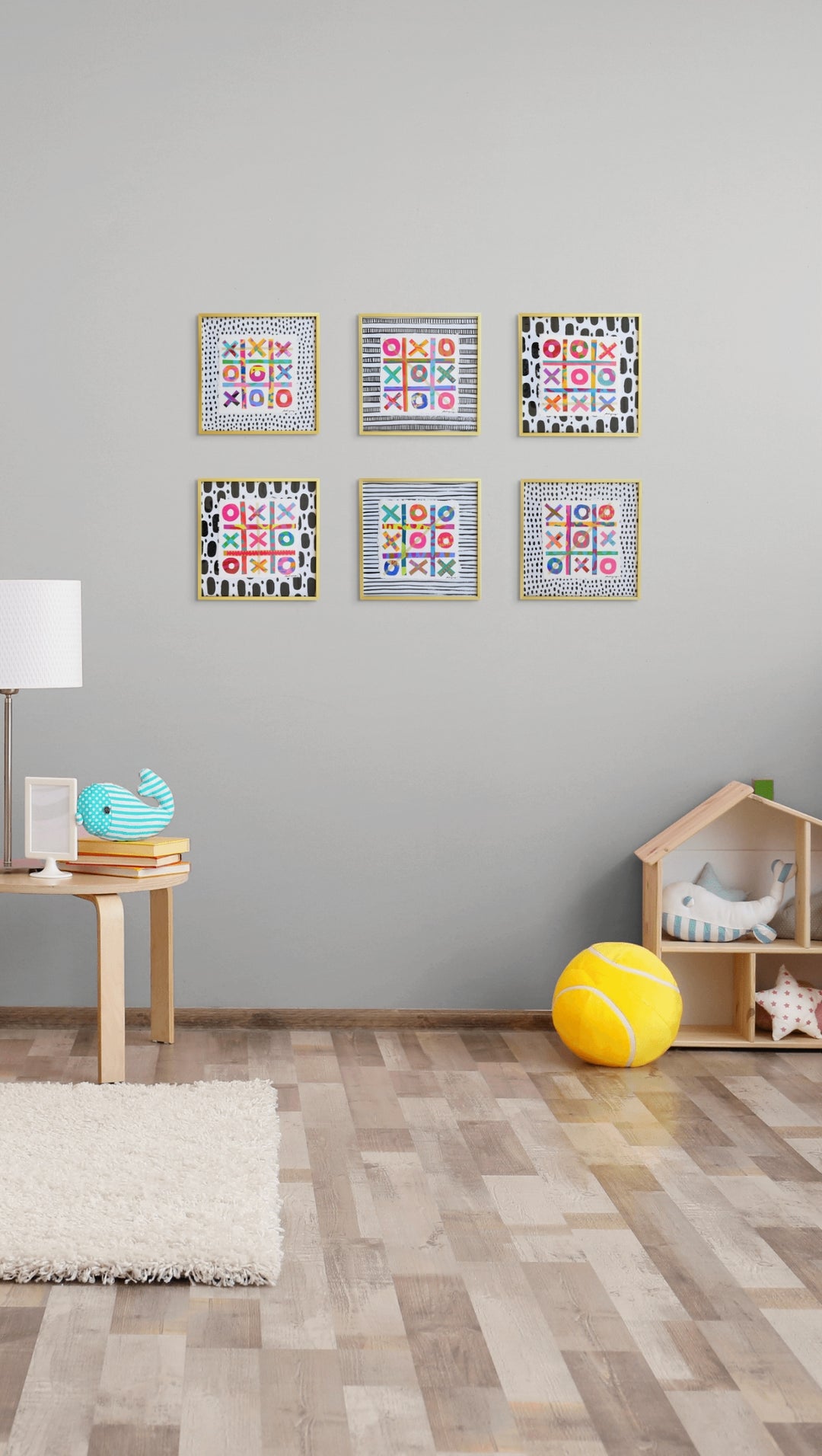 The Winners Tic-Tac-Toe 6 - 12x12 Framed Mixed Media on Paper