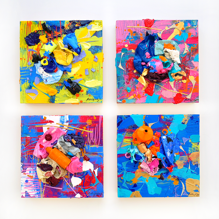 Remnants 7 - 8x8 Mixed Media on Wood Panel