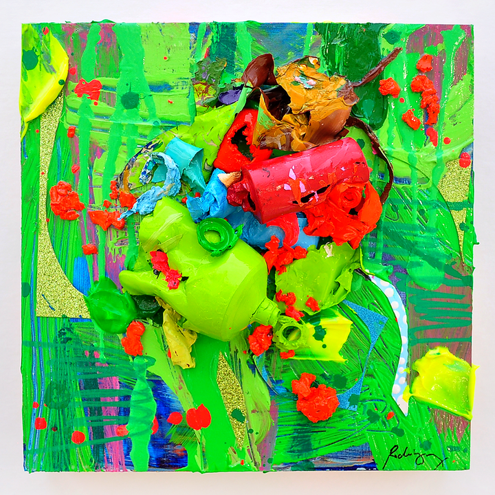 Remnants 3 - 8x8 Mixed Media on Wood Panel