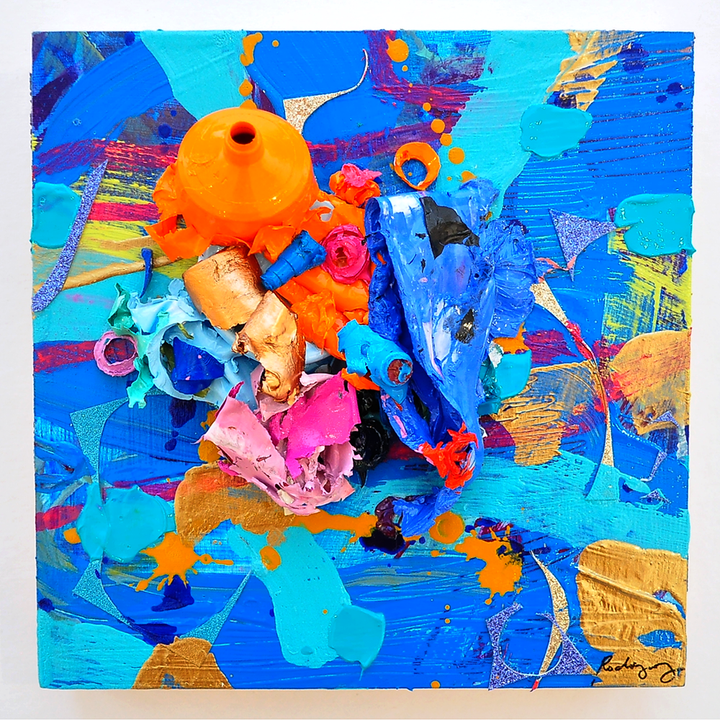 Remnants 5 - 8x8 Mixed Media on Wood Panel
