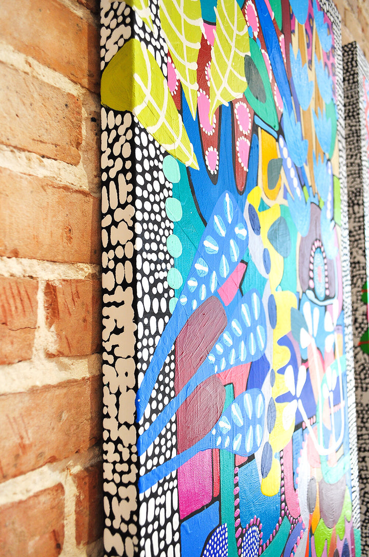 PLAYING PUZZLES IN THE JUNGLE- DIPTYCH - 48x24 Each on Canvas