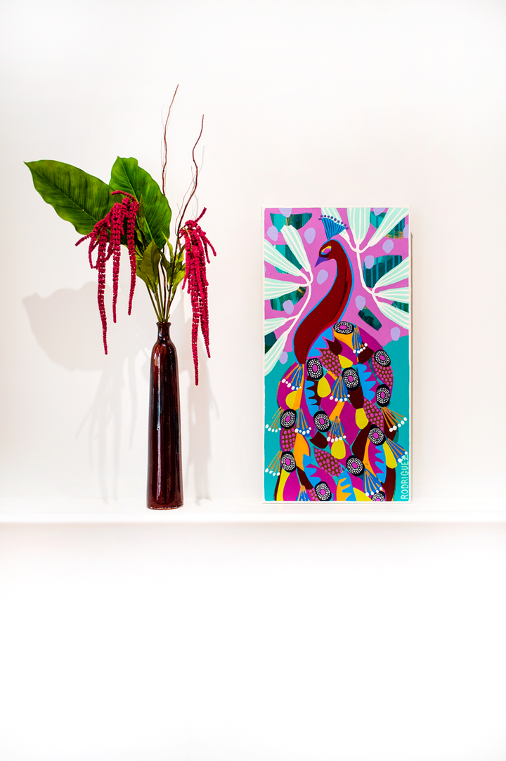 Valerie - Peacock - 15x30 ON CANVAS